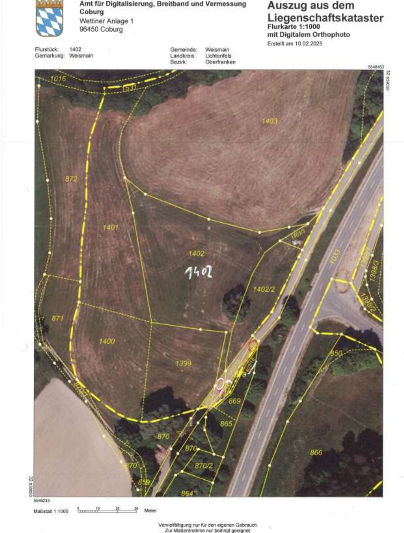 Landwirtschaftsfläche, Verkehrsfläche, Ödland in Weismain — Bild 2
