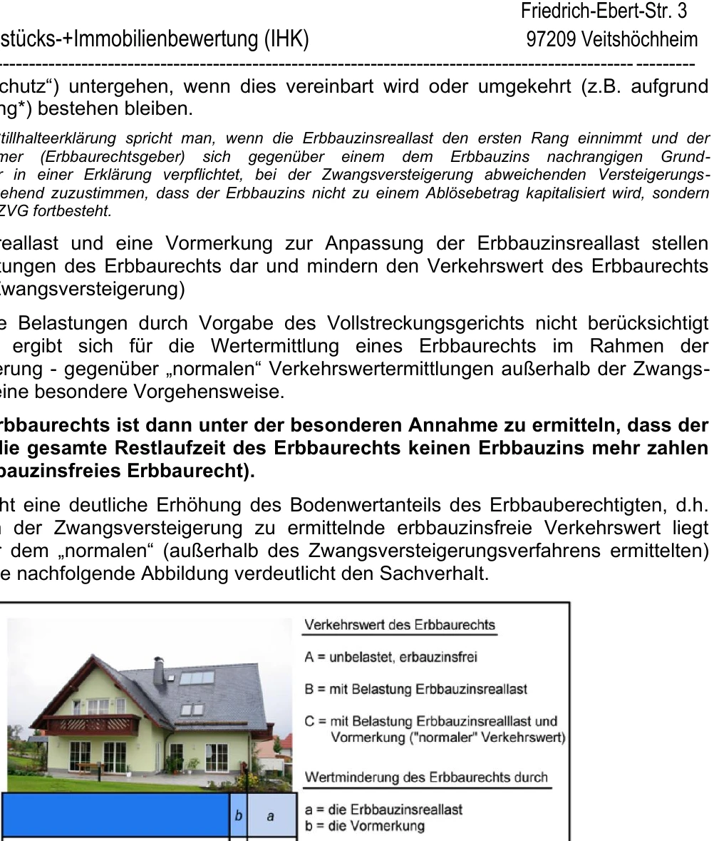 Erbbaurecht an dem mit einer Doppelhaushälfte und Garage bebauten Grundstück in Würzburg