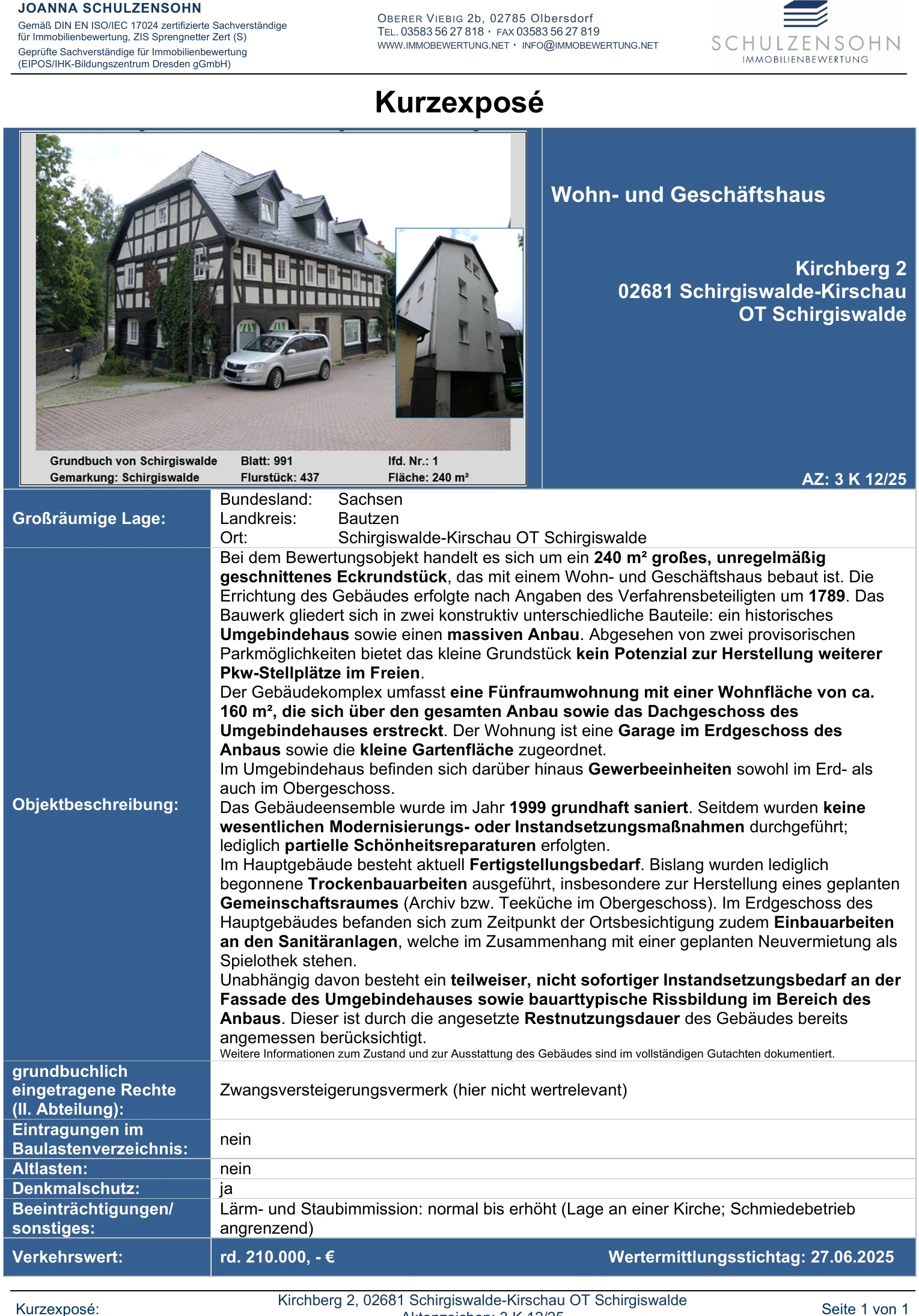 Wohn-/Geschäftshaus in Schirgiswalde-Kirschau