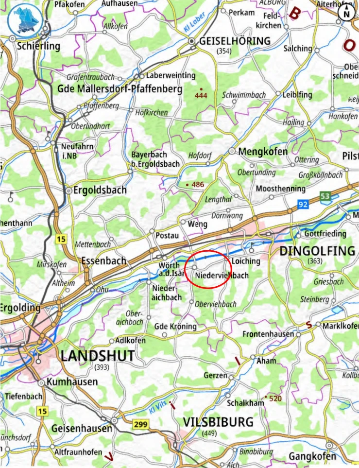 land- und forstwirtschaftlich genutztes Grundstück in Niederviehbach