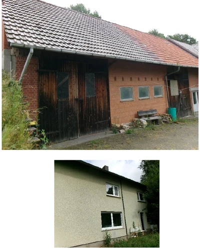 Zweifamilienhaus, land- und forstwirtschaftlich genutztes Grundstück in Hohenroda