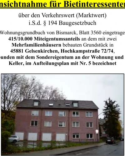 Eigentumswohnung (1 bis 2 Zimmer) in Gelsenkirchen