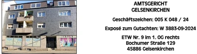 Eigentumswohnung (1 bis 2 Zimmer) in Gelsenkirchen