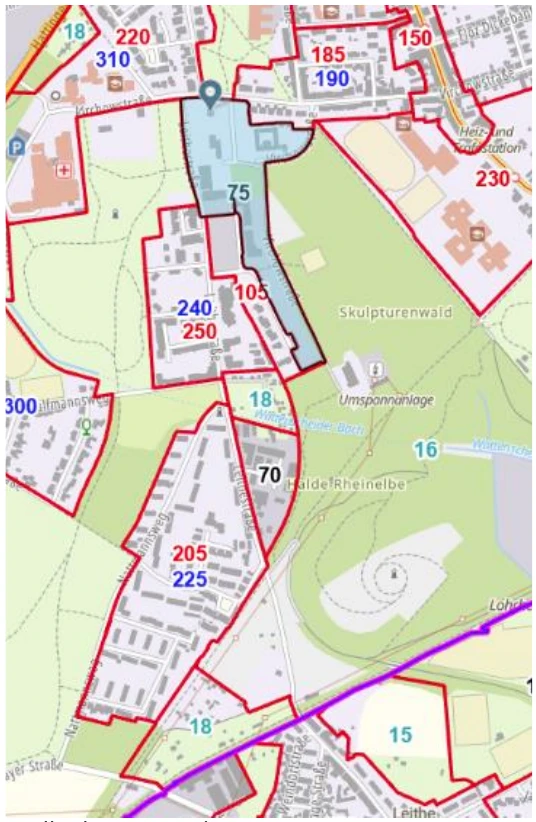 unbebautes Grundstück, bewaldet, private Verkehrsfläche, still als öffentliche Verkehrsfläche gewidmet in Gelsenkirchen — Bild 2
