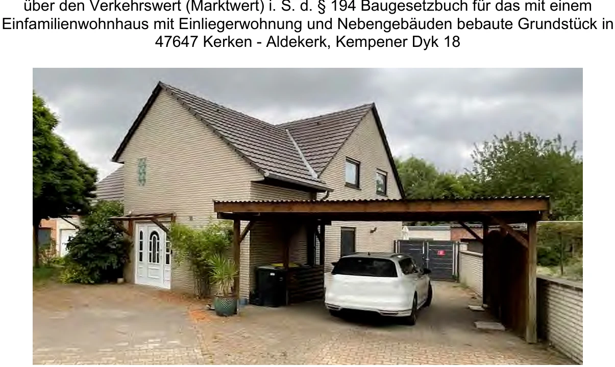 Garage, Einfamilienhaus mit Einliegerwohnung, Carport in Kerken — Bild 3