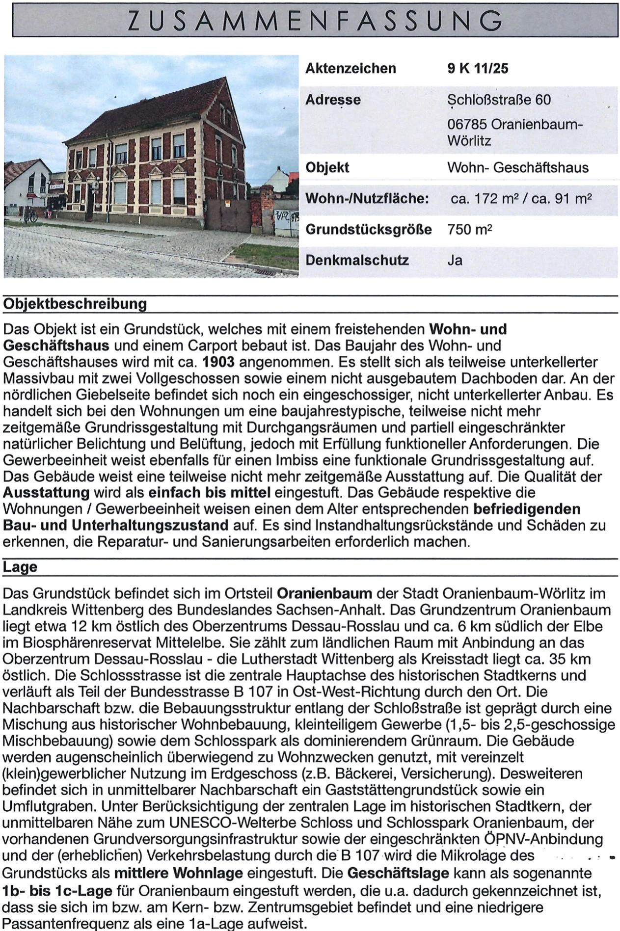 Wohn-/Geschäftshaus in Oranienbaum-Wörlitz
