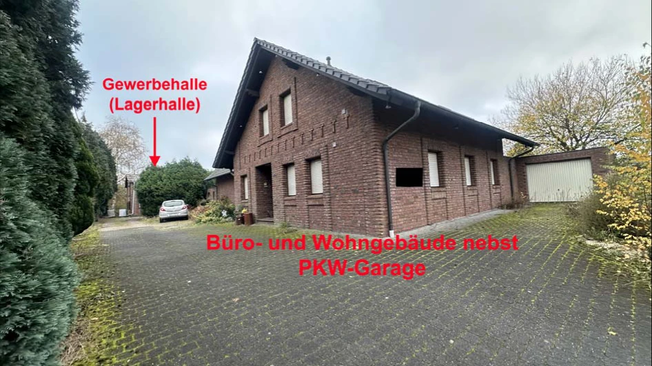 Büro- und Wohngebäude nebst Pkw-Garage und Gewerbehalle in Wesel — Bild 3