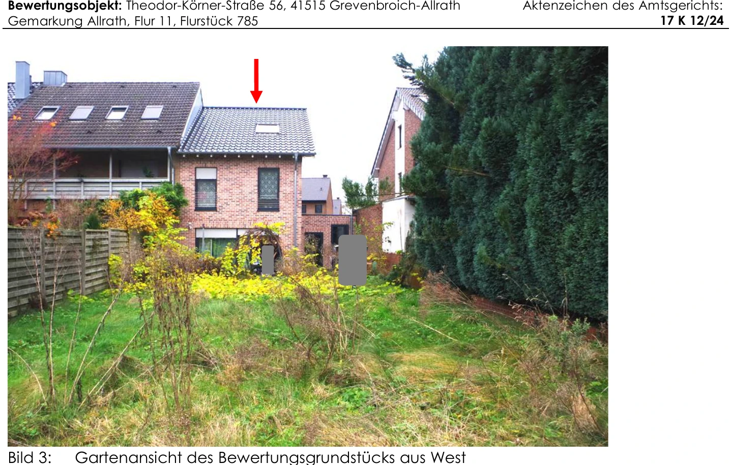 Garage, Einfamilienhaus, 2015 errichtetes Reiehenendhaus sowie Einzelgarage in Grevenbroich — Bild 3