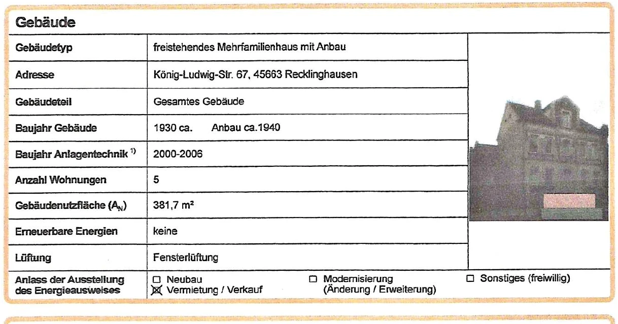 Mehrfamilienhaus mit Anbau und Nebengebäude in Recklinghausen — Bild 3