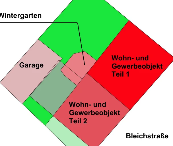 drei bebaute Grundstücke mit Wohn- und Geschäftshaus, Wintergarten und Garage in Korschenbroich — Bild 2