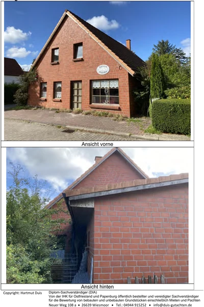 Wohnhaus mit massivem Nebengebäude (Garage) in Wittmund