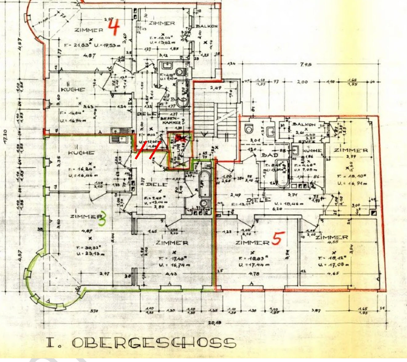 Eigentumswohnung (3 bis 4 Zimmer), Wohnungseigentum im 1. Obergeschoss links in Bochum — Bild 2