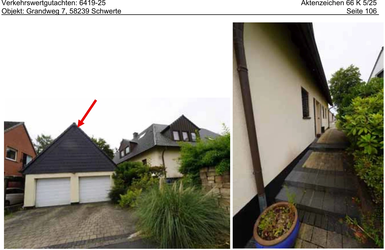 Zweifamilienhaus, drei Fertiggaragen und eine Doppengarage in Schwerte — Bild 2