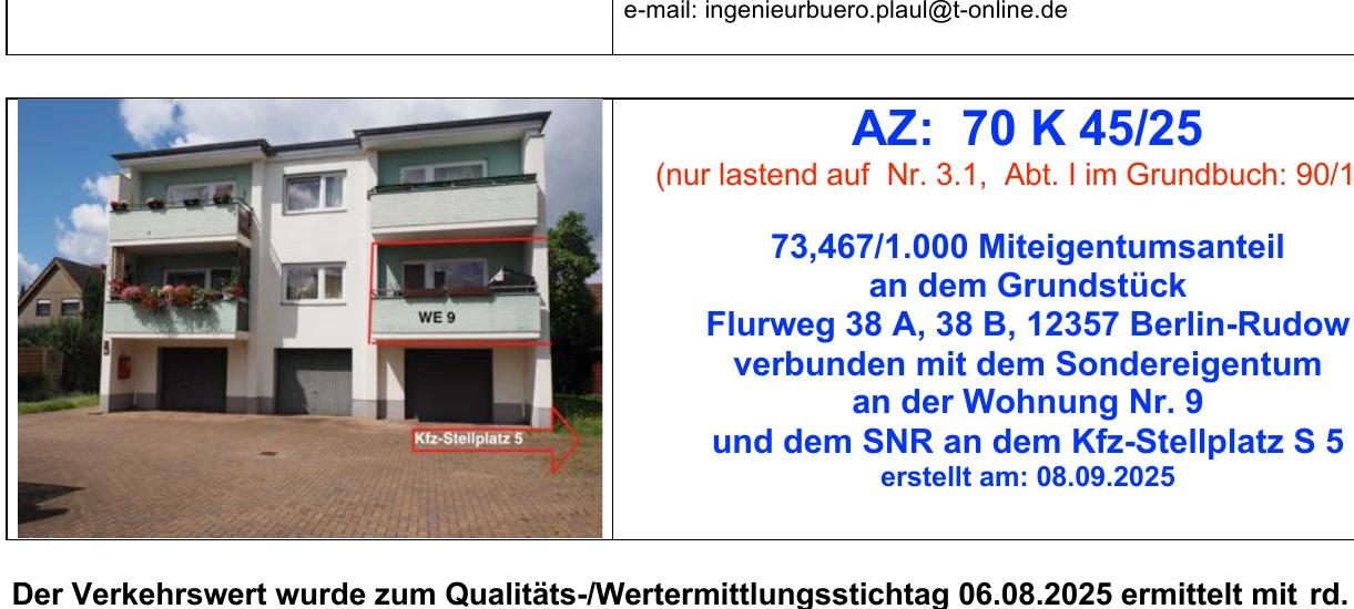 Eigentumswohnung (1 bis 2 Zimmer), Kfz-Stellplatz in Berlin-Rudow — Bild 2