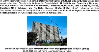 Eigentumswohnung (3 bis 4 Zimmer) in Duisburg