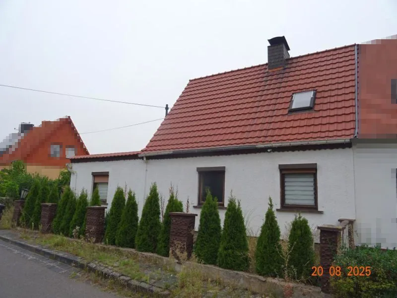 Einfamilienhaus (Doppelhaushälfte) mit Garage und 2 Nebengebäuden in Helbra